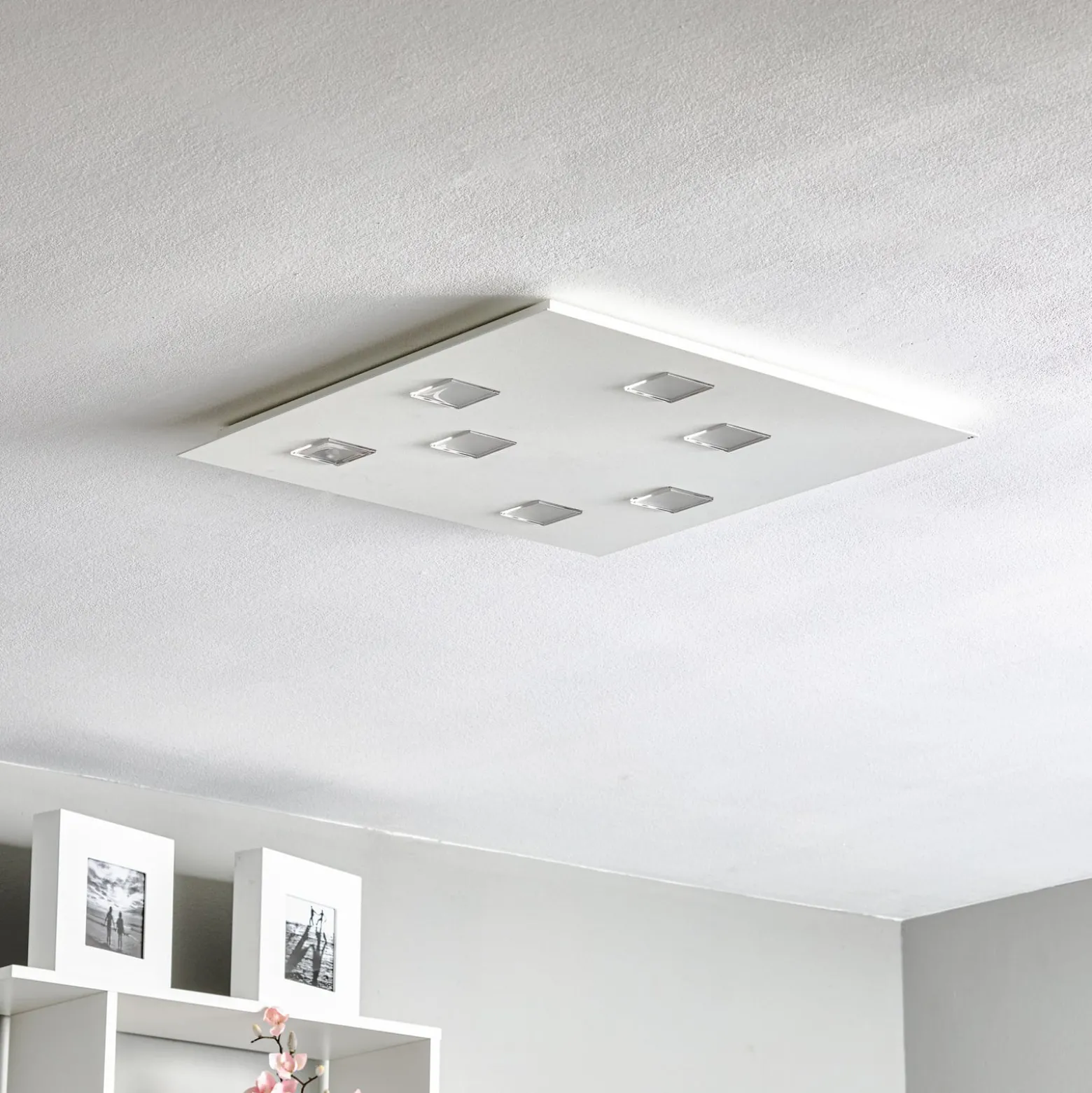 Fabbian Quarter - weiße LED-Deckenlampe 7flg.