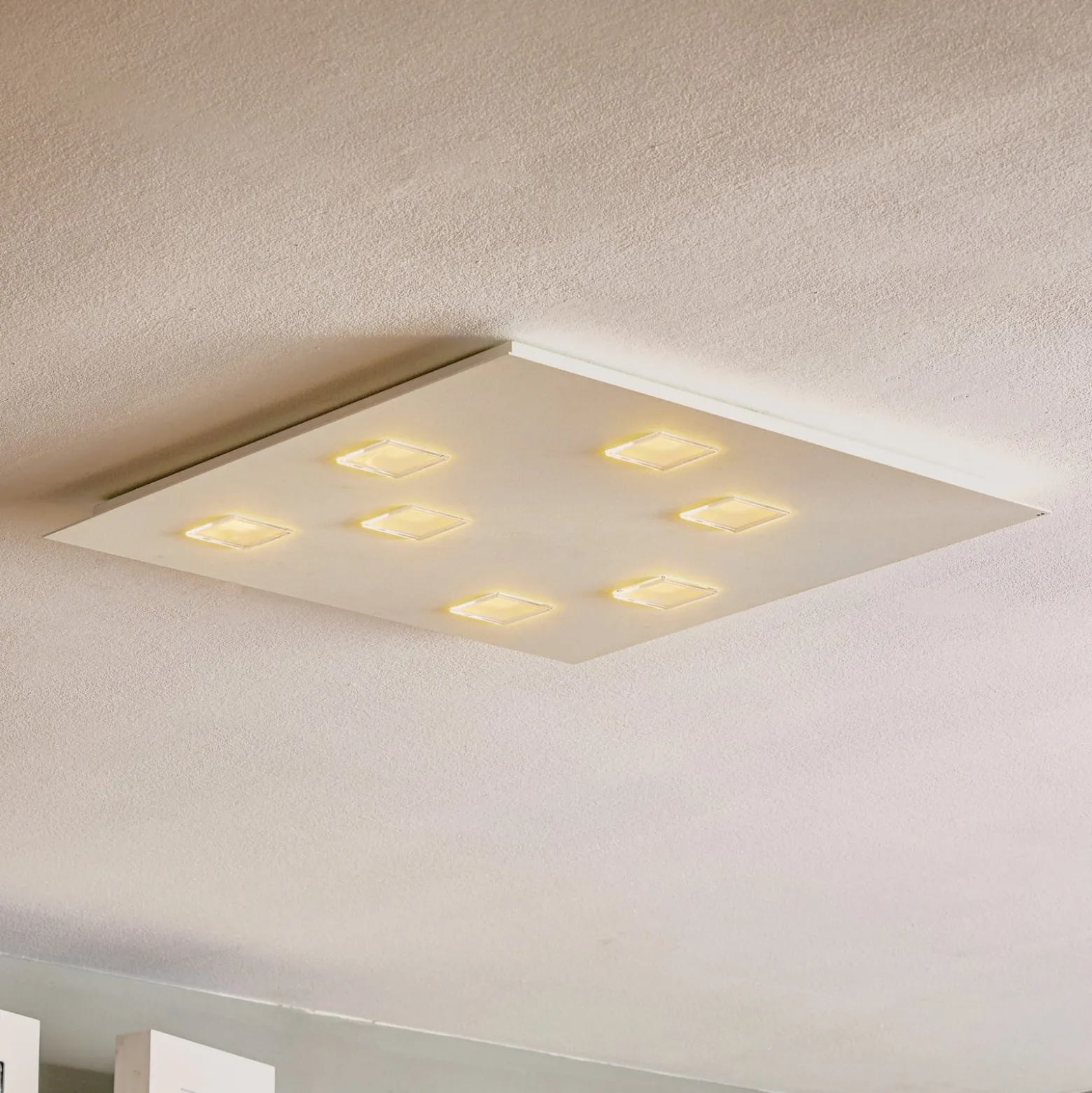 Fabbian Quarter - weiße LED-Deckenlampe 7flg.