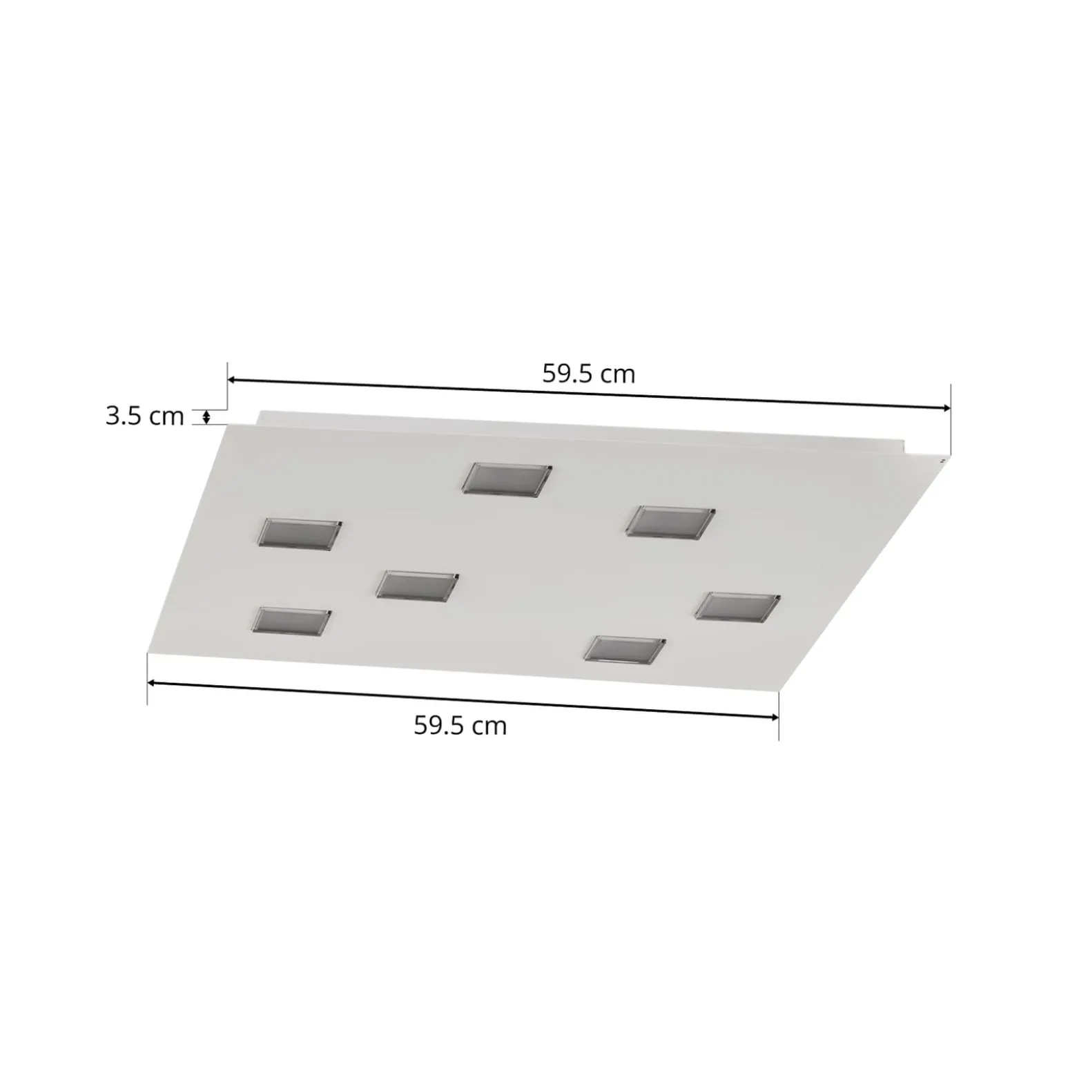 Fabbian Quarter - weiße LED-Deckenlampe 7flg.