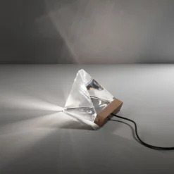Fabbian Tripla - Kristall-LED-Tischleuchte, bronze