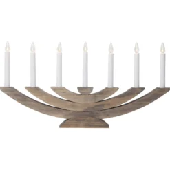 Fensterleuchter Navida, Holz, 7-flammig, braun