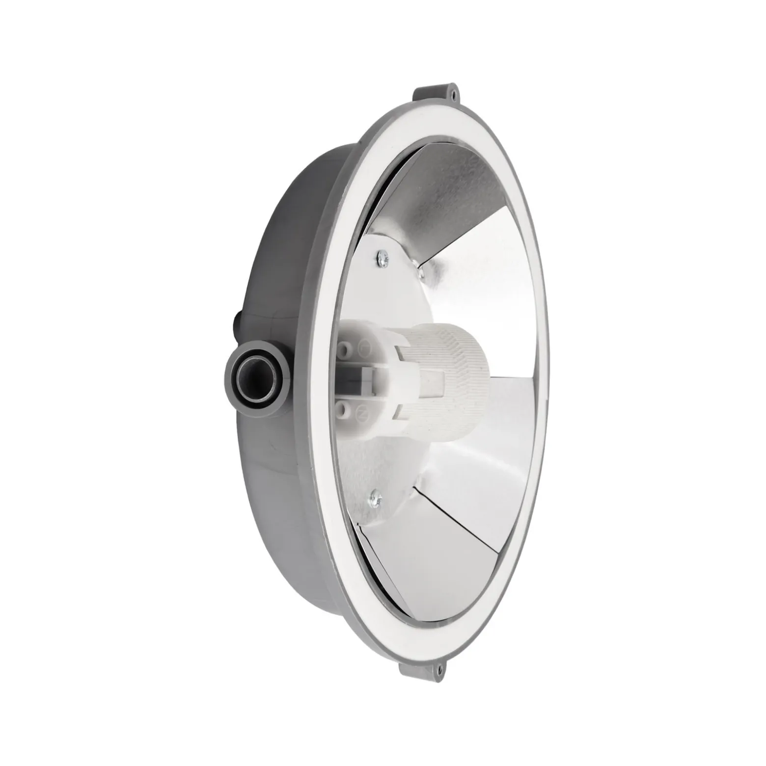 Feuchtraumlampe Sotano Retro, grau, Ø 18 cm, Kunststoff IP44