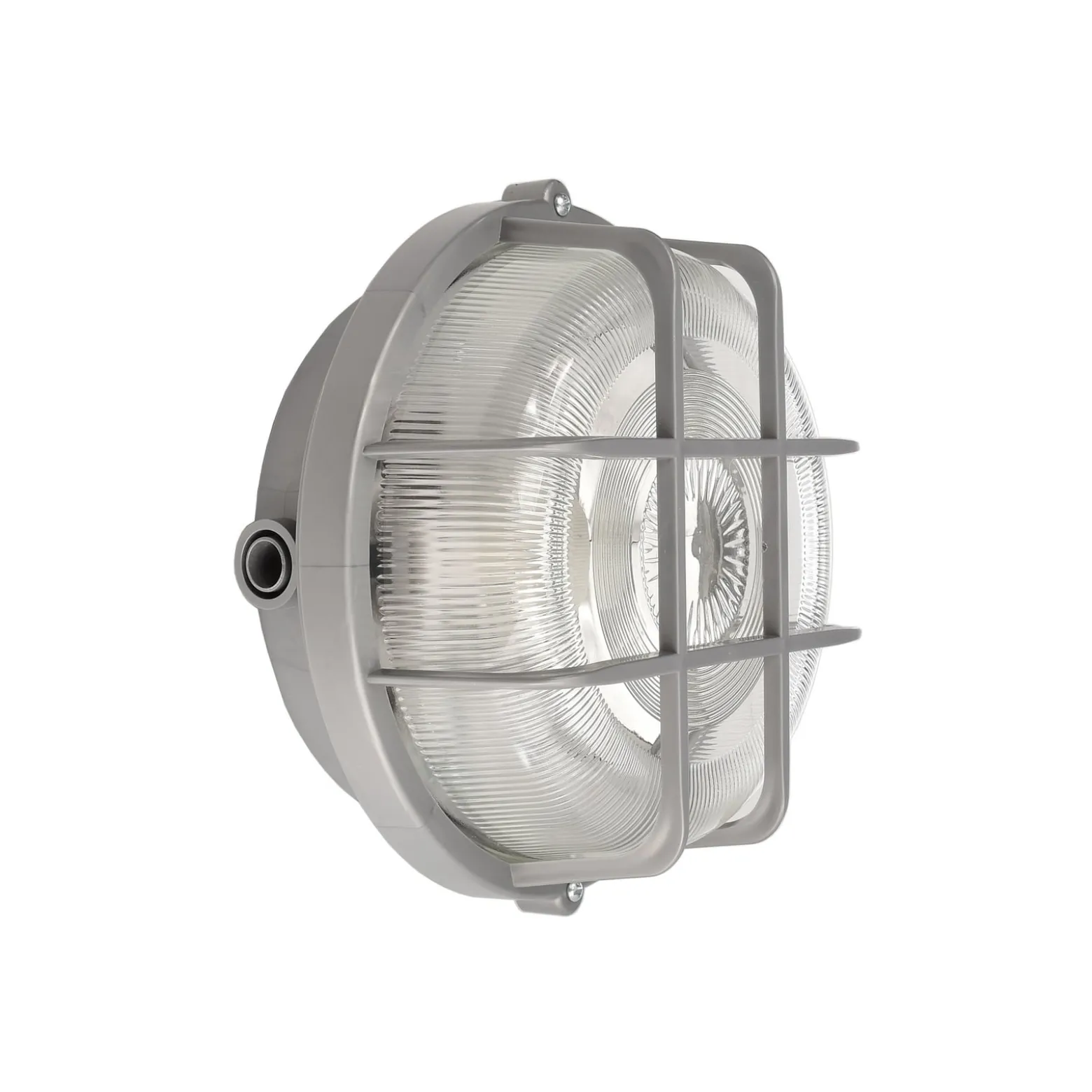 Feuchtraumlampe Sotano Retro, grau, Ø 18 cm, Kunststoff IP44