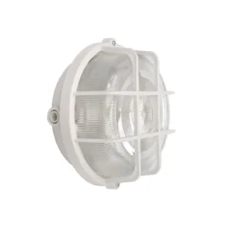 Feuchtraumlampe Sotano Retro, weiß, Ø 18 cm, Kunststoff IP44