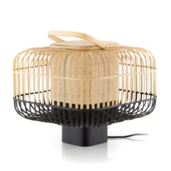 Forestier Bamboo Square S Tischleuchte in Schwarz