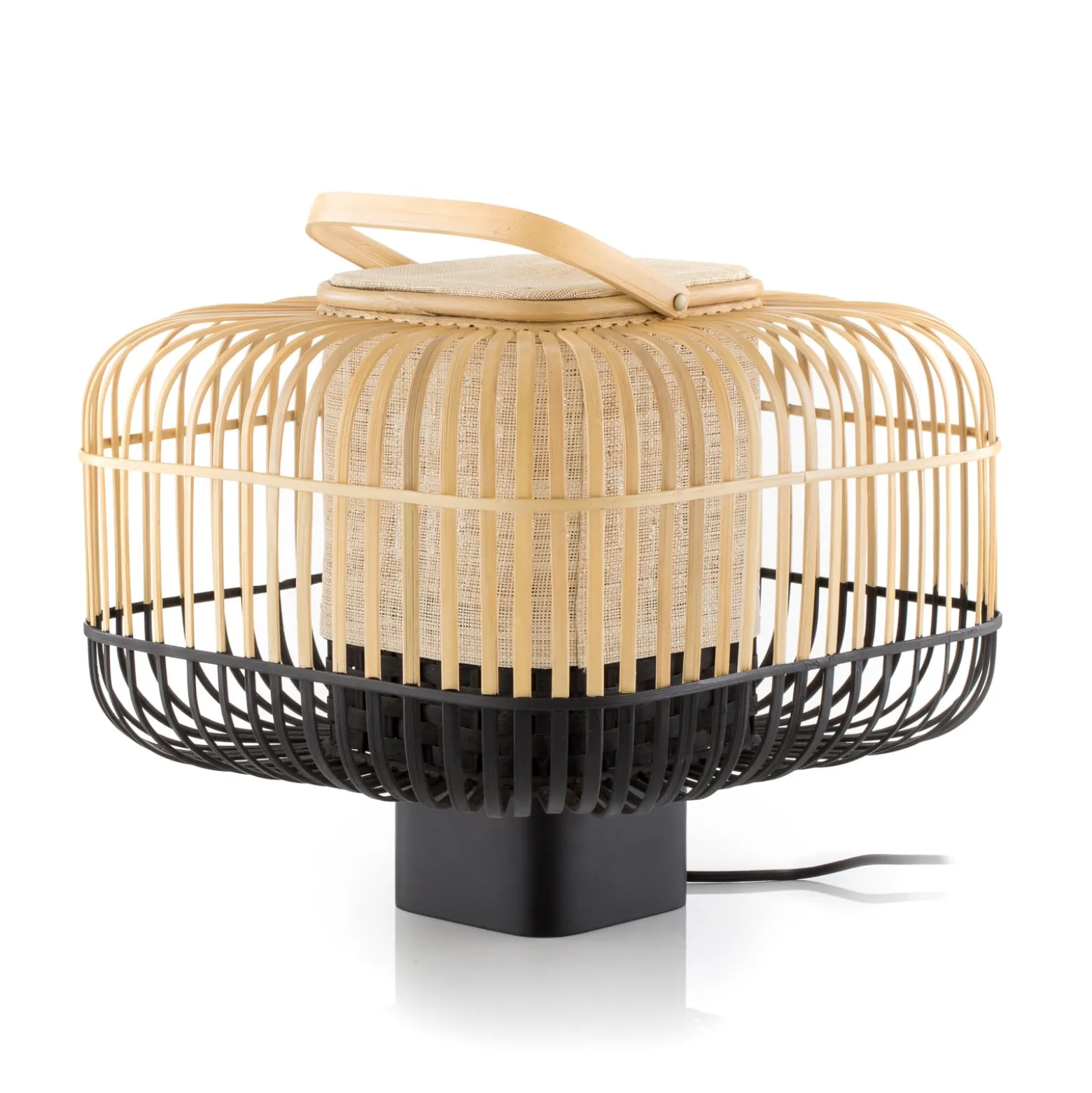 Forestier Bamboo Square S Tischleuchte in Schwarz