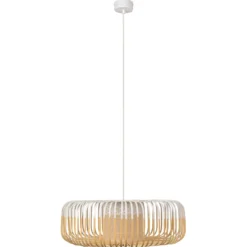 Forestier Pendellampe Bamboo XL, Ø 60 cm, weiß