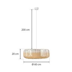 Forestier Pendellampe Bamboo XL, Ø 60 cm, weiß