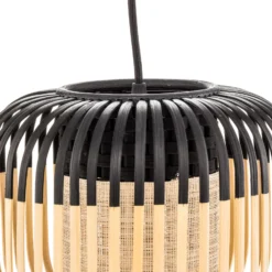 Forestier Pendellampe Bamboo XS, Ø 27 cm, schwarz