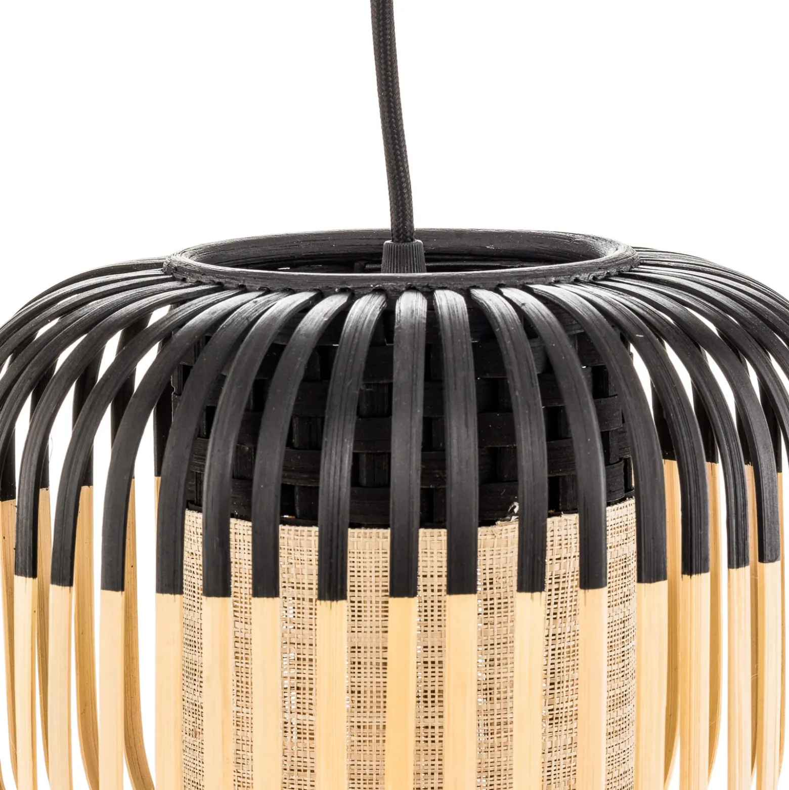 Forestier Pendellampe Bamboo XS, Ø 27 cm, schwarz