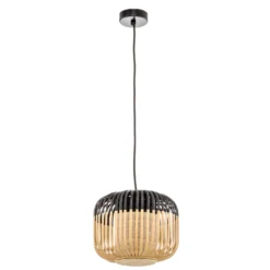 Forestier Pendellampe Bamboo XS, Ø 27 cm, schwarz