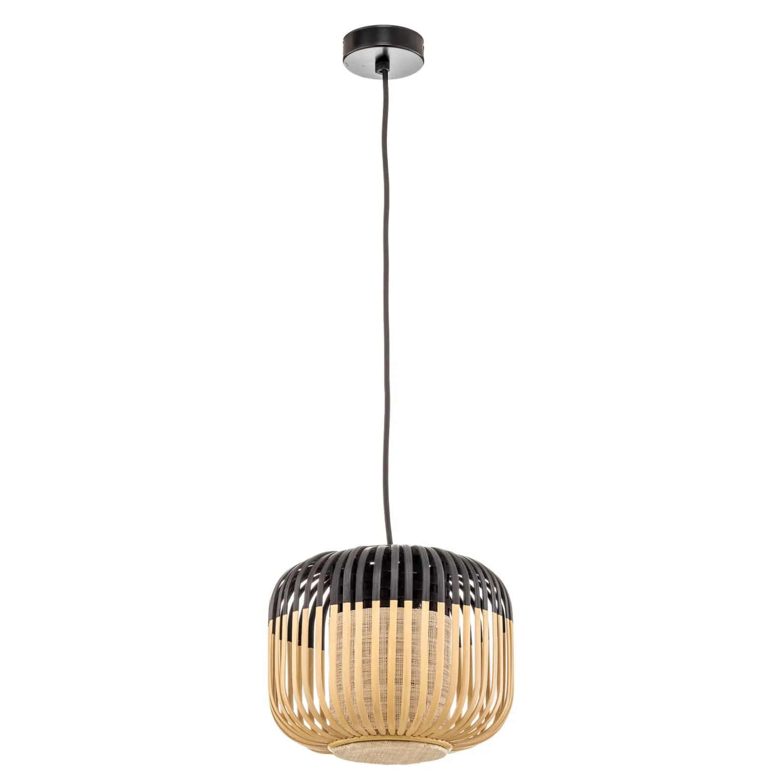 Forestier Pendellampe Bamboo XS, Ø 27 cm, schwarz