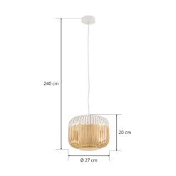 Forestier Pendellampe Bamboo XS, Ø 27 cm, weiß