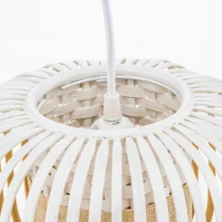 Forestier Pendellampe Bamboo XS, Ø 27 cm, weiß