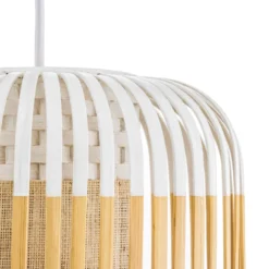 Forestier Pendellampe Bamboo XS, Ø 27 cm, weiß