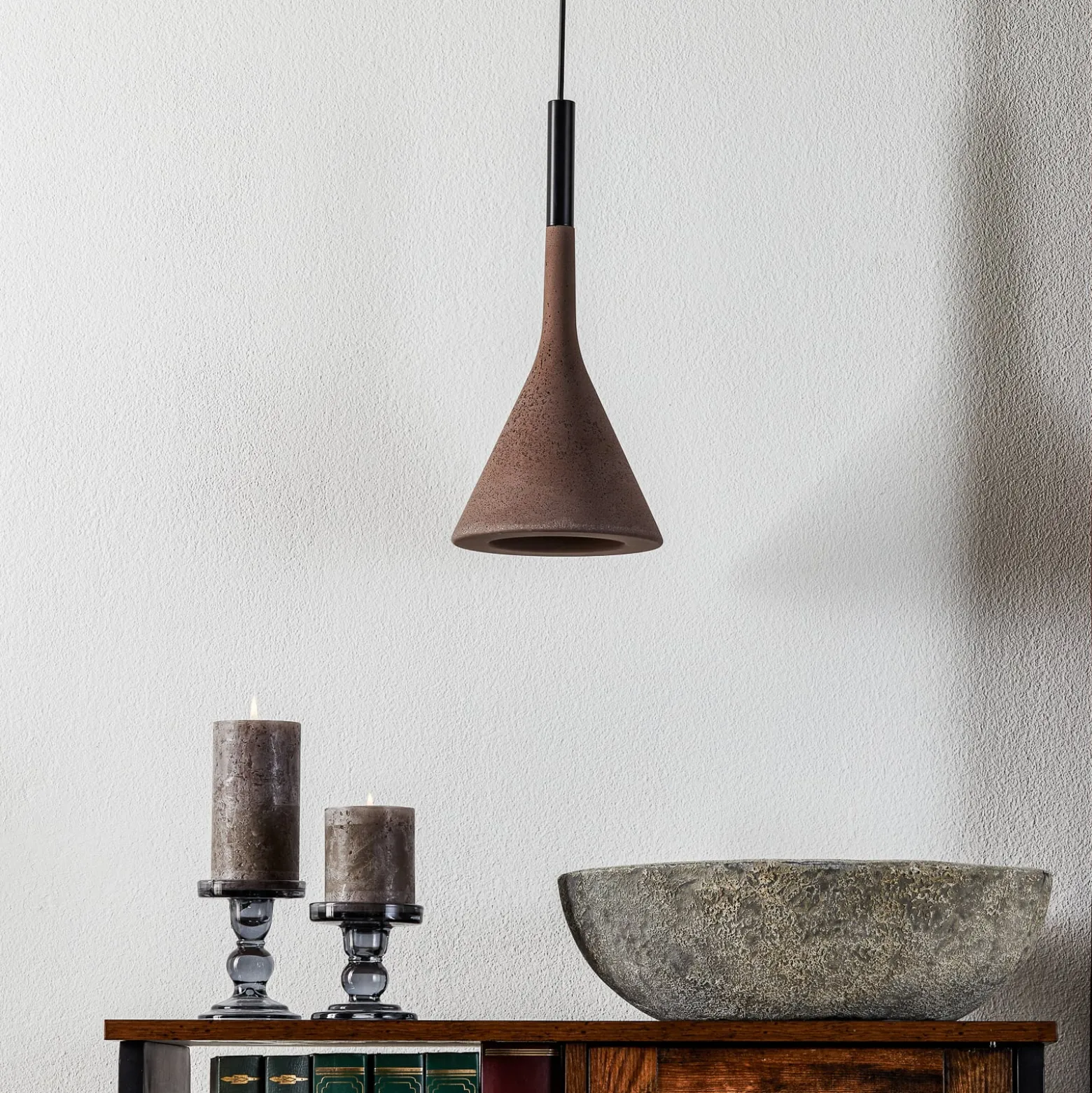 Foscarini Aplomb Hängeleuchte GU10 aus Beton braun