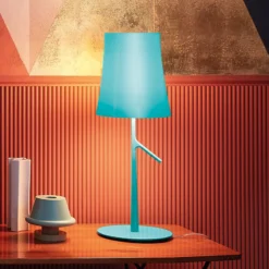 Foscarini Birdie LED piccola Tischlampe aquamarin