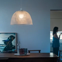 Foscarini Bump Pendelleuchte weiß gefrostet
