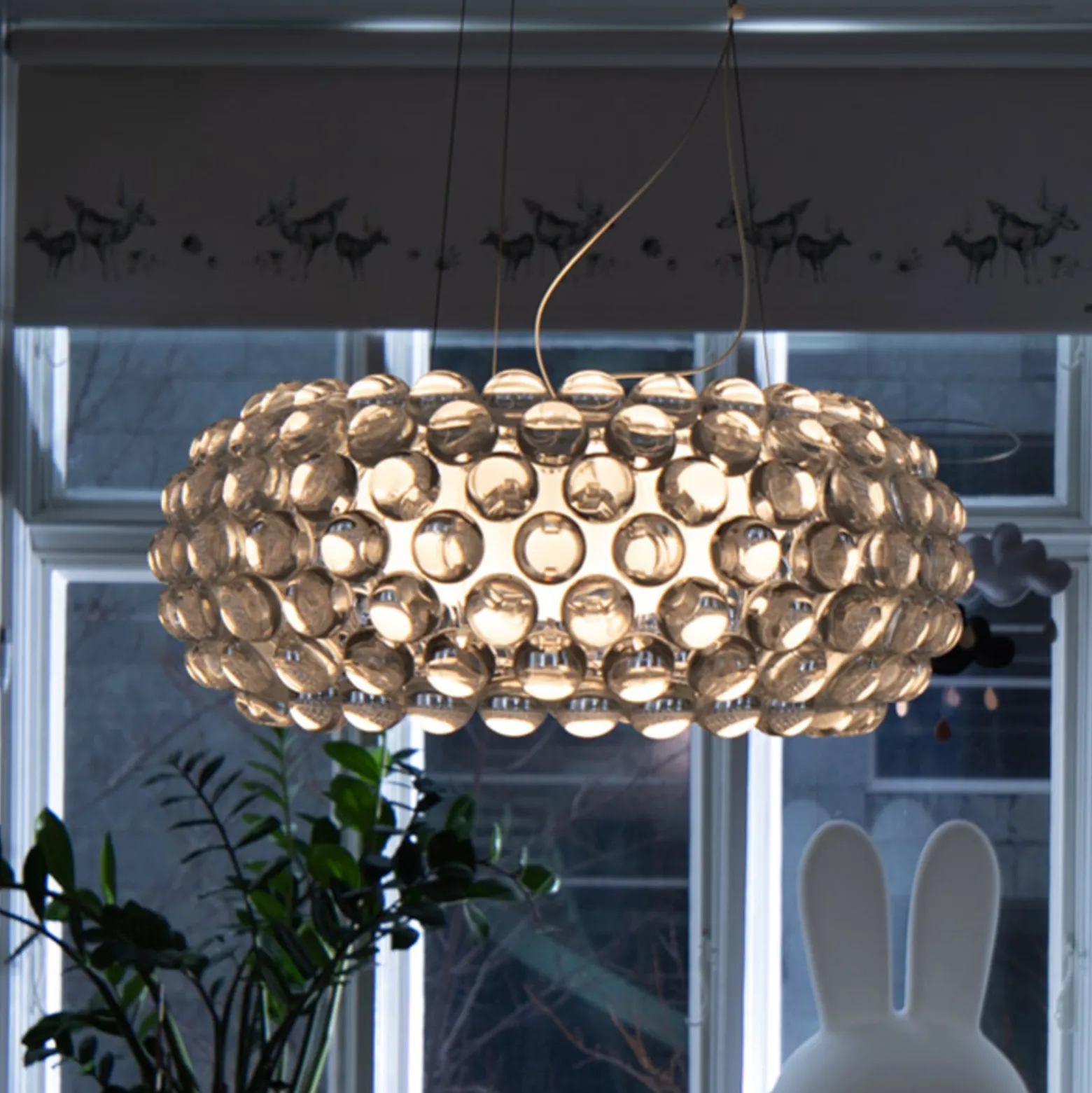 Foscarini Caboche Plus media Pendel dimmbar grau