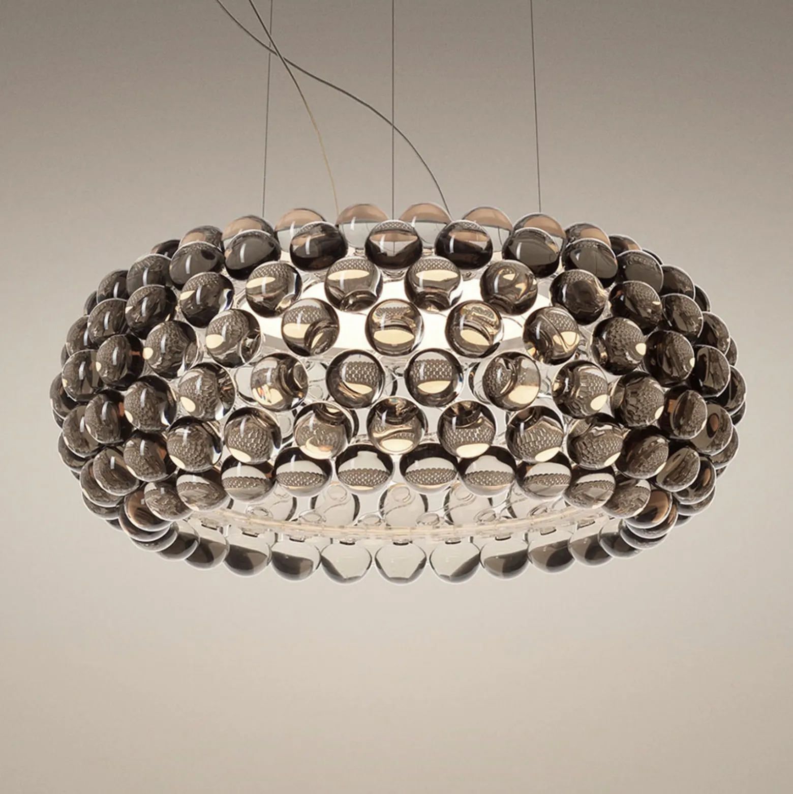 Foscarini Caboche Plus media Pendel dimmbar grau