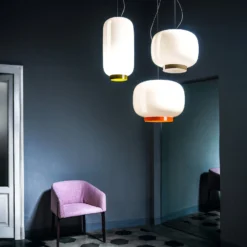 Foscarini Chouchin Reverse 1 LED-Hänge weiß/orange