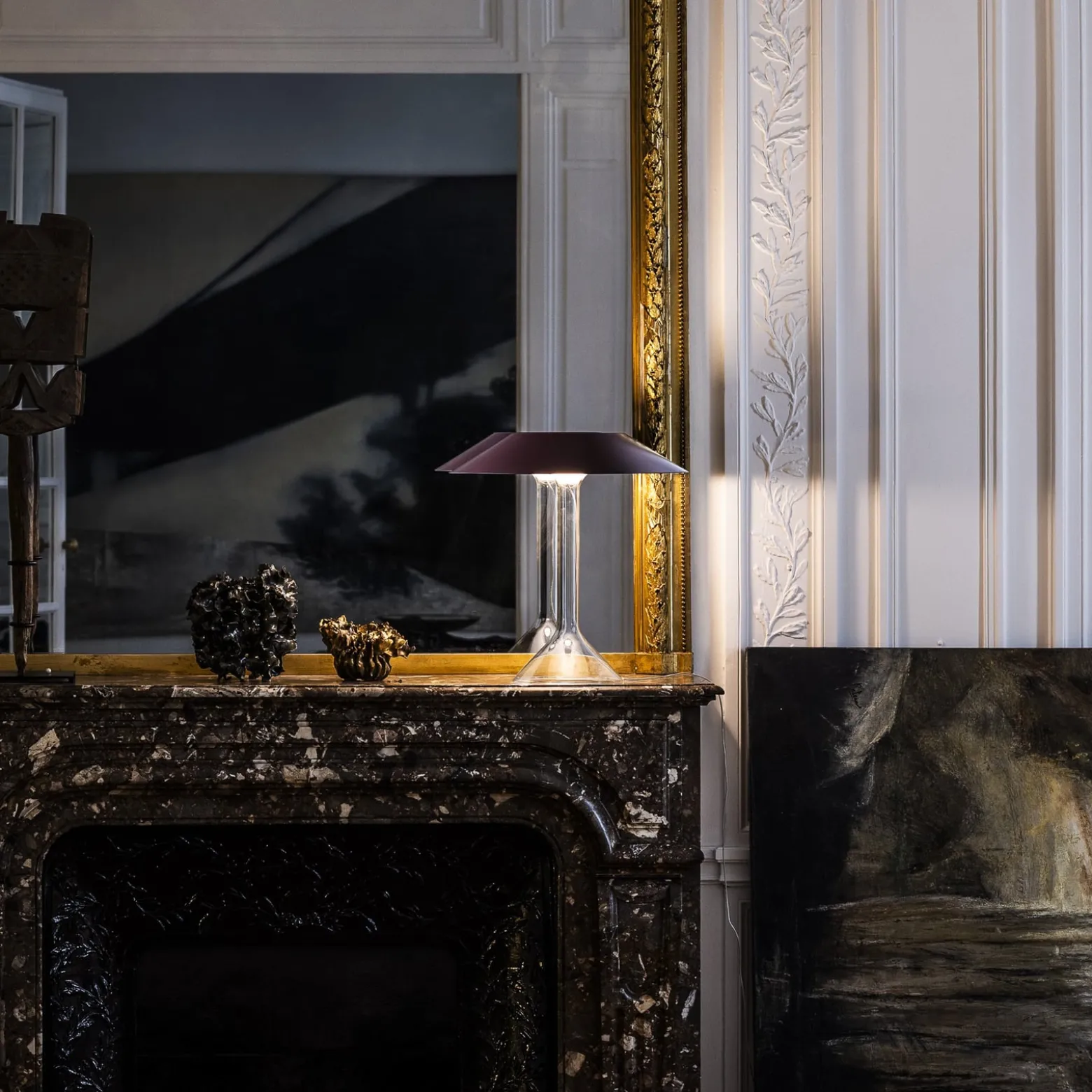 Foscarini LED-Tischleuchte Chapeaux M, dunkelrot