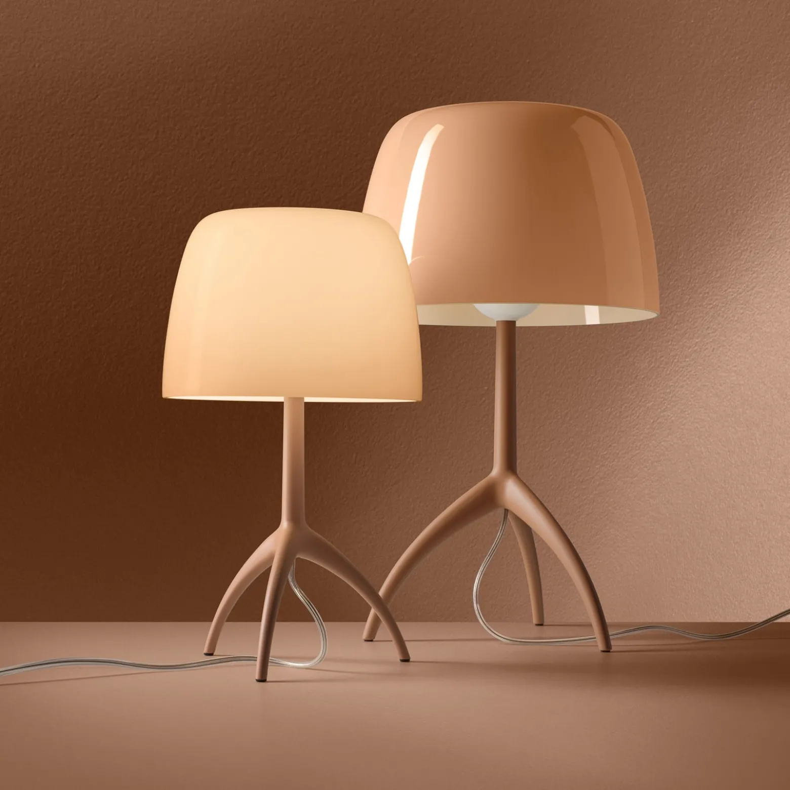 Foscarini LED-Tischleuchte Lumiere Nuances, 35cm, rosa, dim.