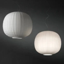 Foscarini Tartan LED-Hängeleuchte, weiß