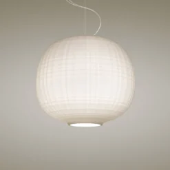 Foscarini Tartan LED-Hängeleuchte, weiß
