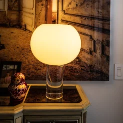Foscarini Tischleuchte Buds 3, weiß, Glas, Kunststoff, E27