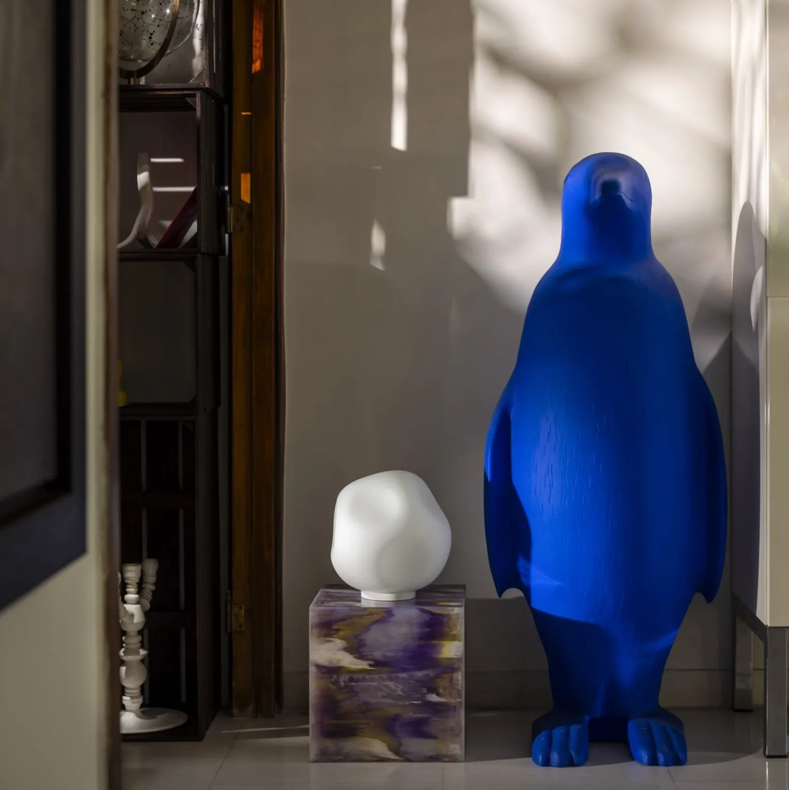 Foscarini Tischleuchte Hoba Media, Ø 24 cm, dimmbar, Glas