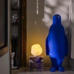 Foscarini Tischleuchte Hoba Media, Ø 24 cm, ein/aus, Glas