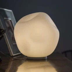 Foscarini Tischleuchte Hoba Midi, Ø 19 cm, dimmbar, Glas
