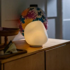 Foscarini Tischleuchte Hoba Midi, Ø 19 cm, ein/aus, Glas