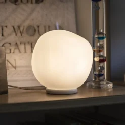 Foscarini Tischleuchte Hoba Piccola, Ø 13 cm, ein/aus, Glas