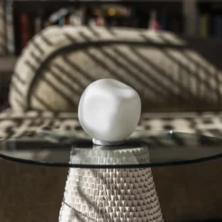 Foscarini Tischleuchte Hoba Piccola, Ø 13 cm, ein/aus, Glas