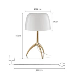 Foscarini Tischleuchte Lumiere 30, 45cm, Blasenglas, ein/aus