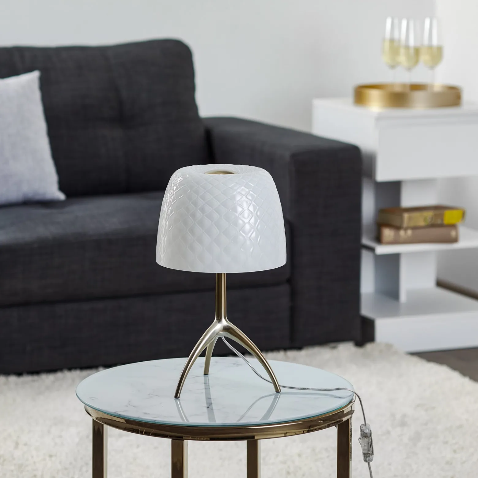 Foscarini Tischleuchte Lumiere 30, 45 cm, Pastille, ein/aus