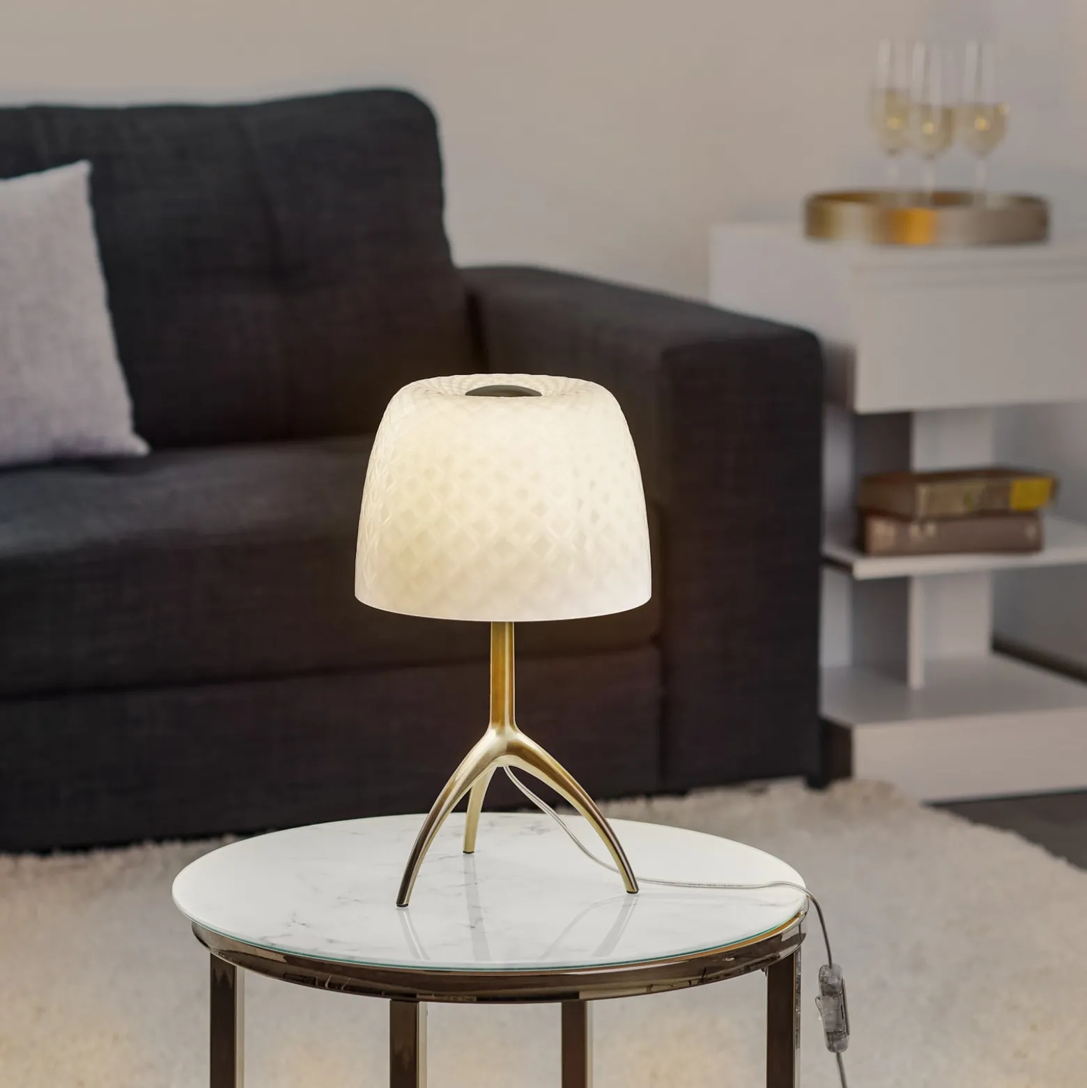 Foscarini Tischleuchte Lumiere 30, 45 cm, Pastille, ein/aus