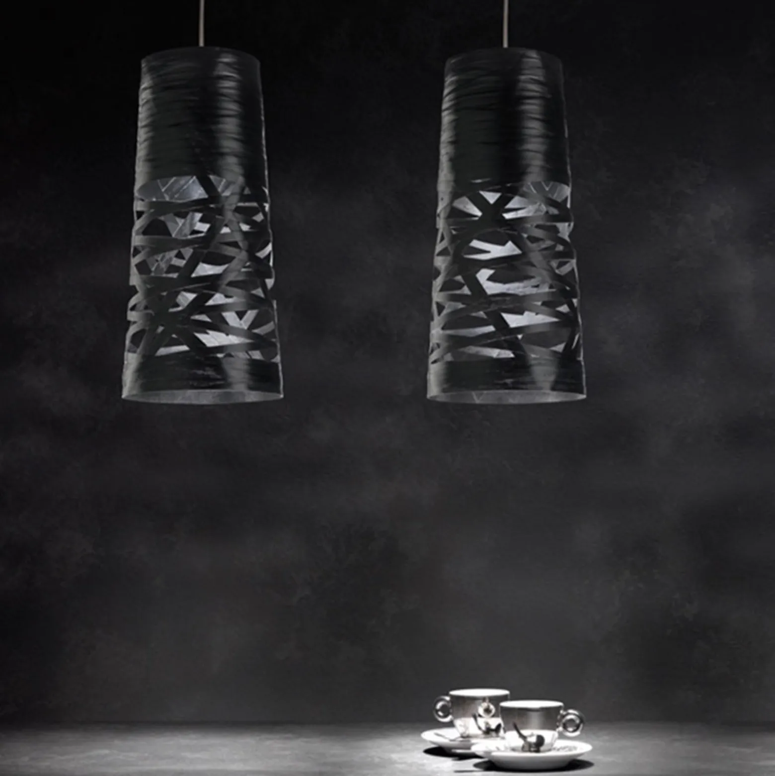 Foscarini Tress mini Hängeleuchte, schwarz