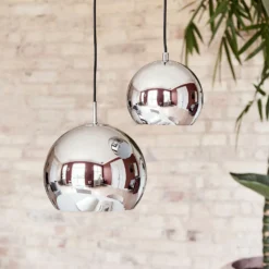 FRANDSEN Hängeleuchte Ball, chromfarben glänzend, Ø 18 cm