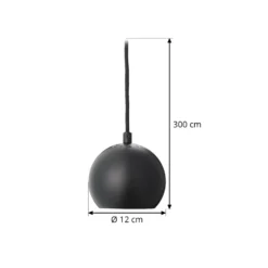 FRANDSEN Hängeleuchte Ball, schwarz matt, Ø 12 cm