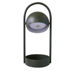 FRANDSEN LED-Akku-Tischlampe Ball Portable, olivgrün, Stahl