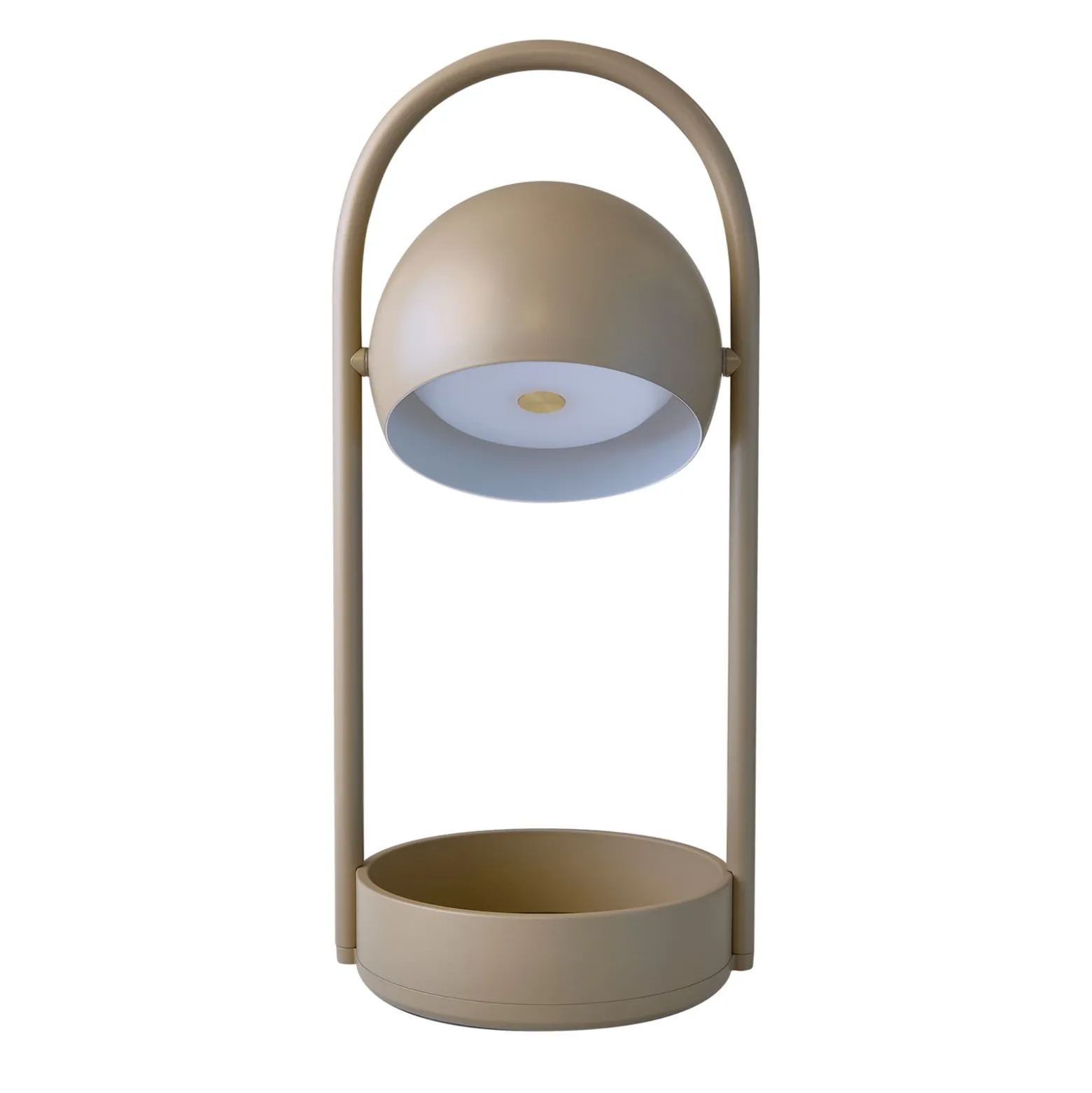 FRANDSEN LED-Akku-Tischlampe Ball Portable, sandgrau, Stahl