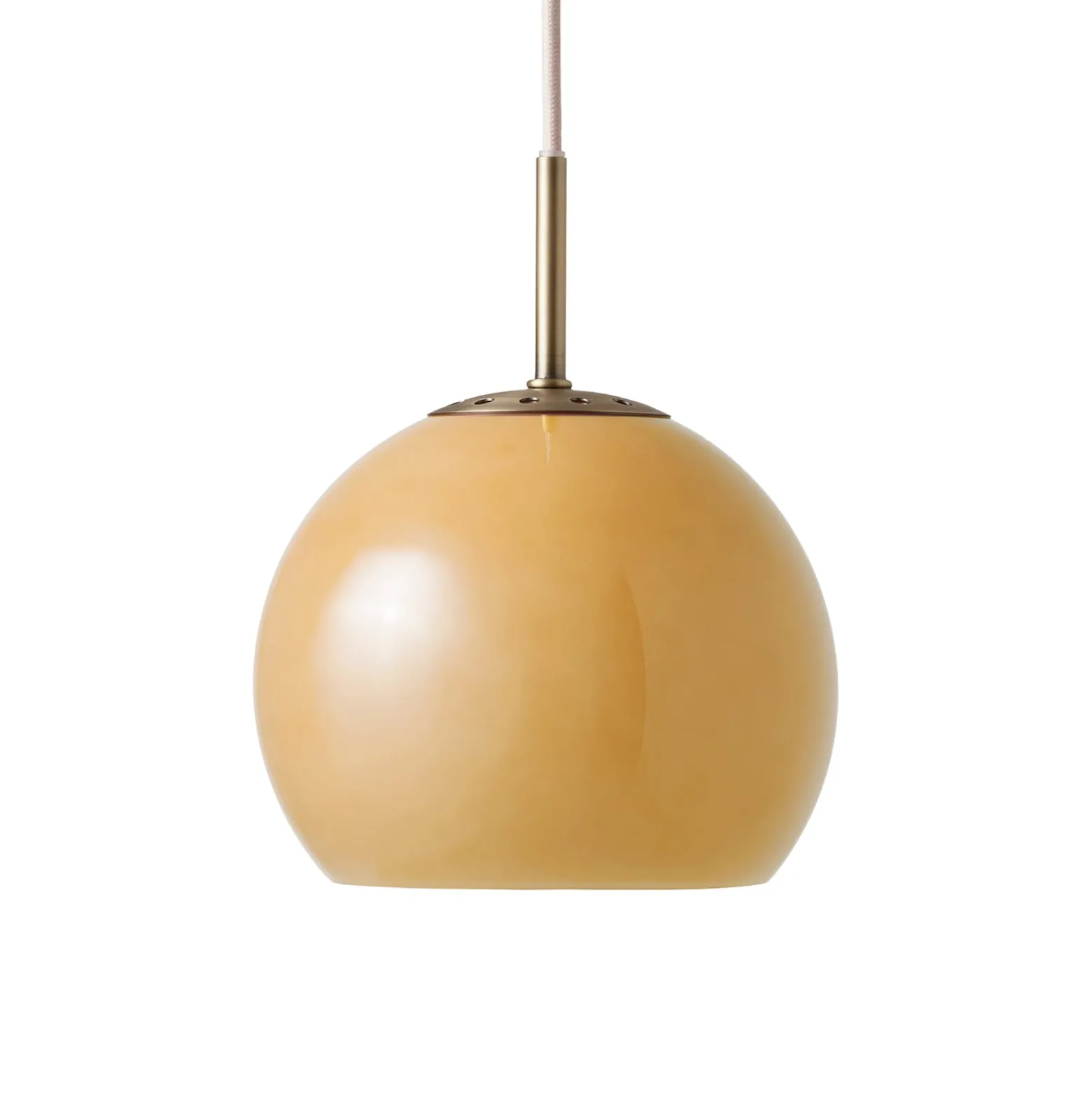 FRANDSEN Pendellampe Ball, bernstein, Ø 18 cm, Glas