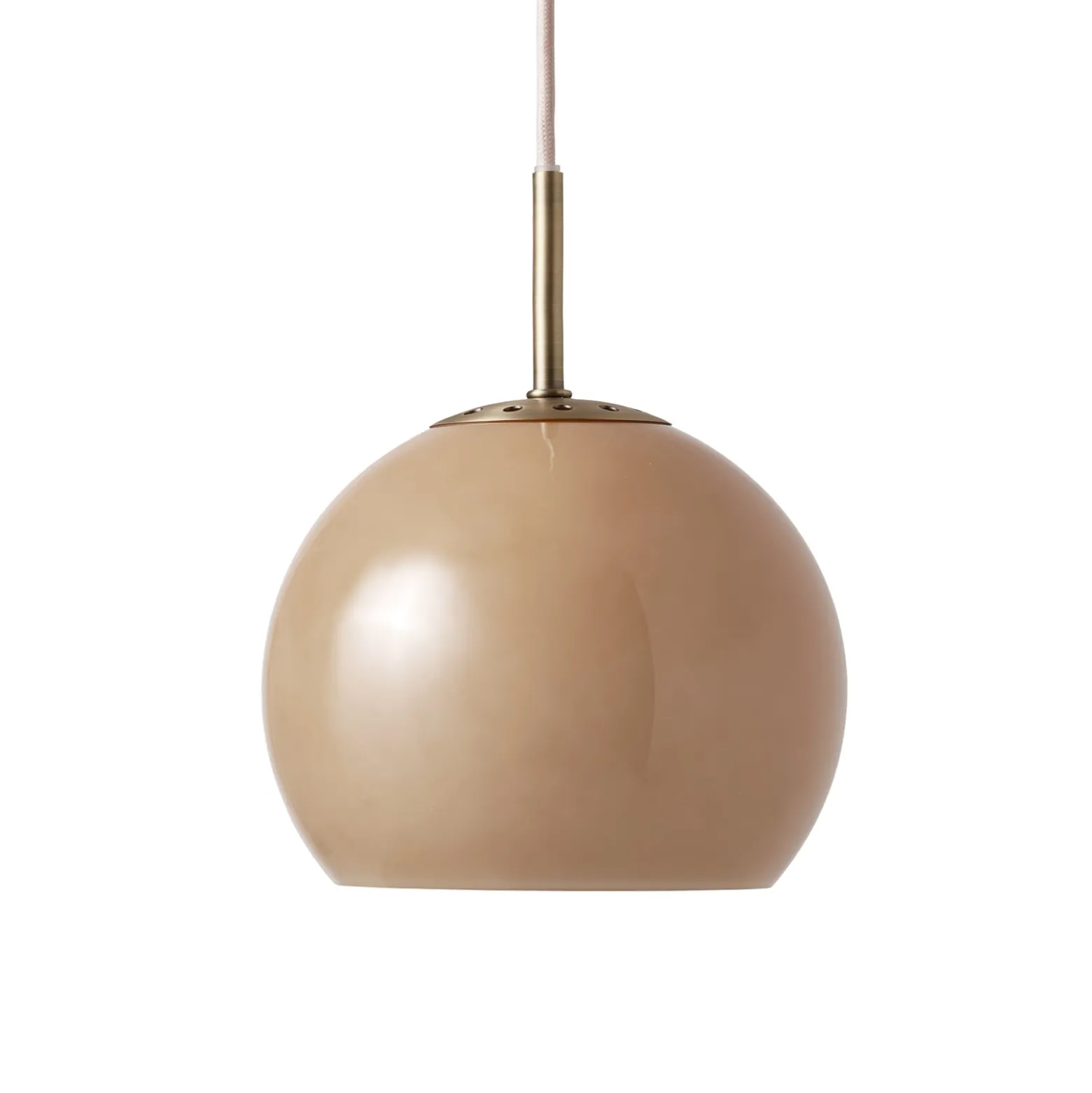 FRANDSEN Pendellampe Ball, cappuccino, Ø 18 cm, Glas
