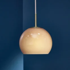 FRANDSEN Pendellampe Ball, cappuccino, Ø 18 cm, Glas