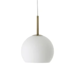 FRANDSEN Pendellampe Ball, opal weiß, Ø 18 cm, Glas