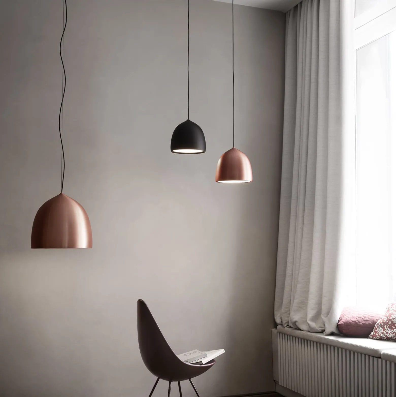 FRITZ HANSEN Suspence P1 Hänge kupfer Ø 24cm