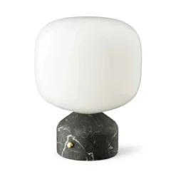 GEJST LED-Akku-Tischlampe Meemo, Marmor schwarz, Glas, USB